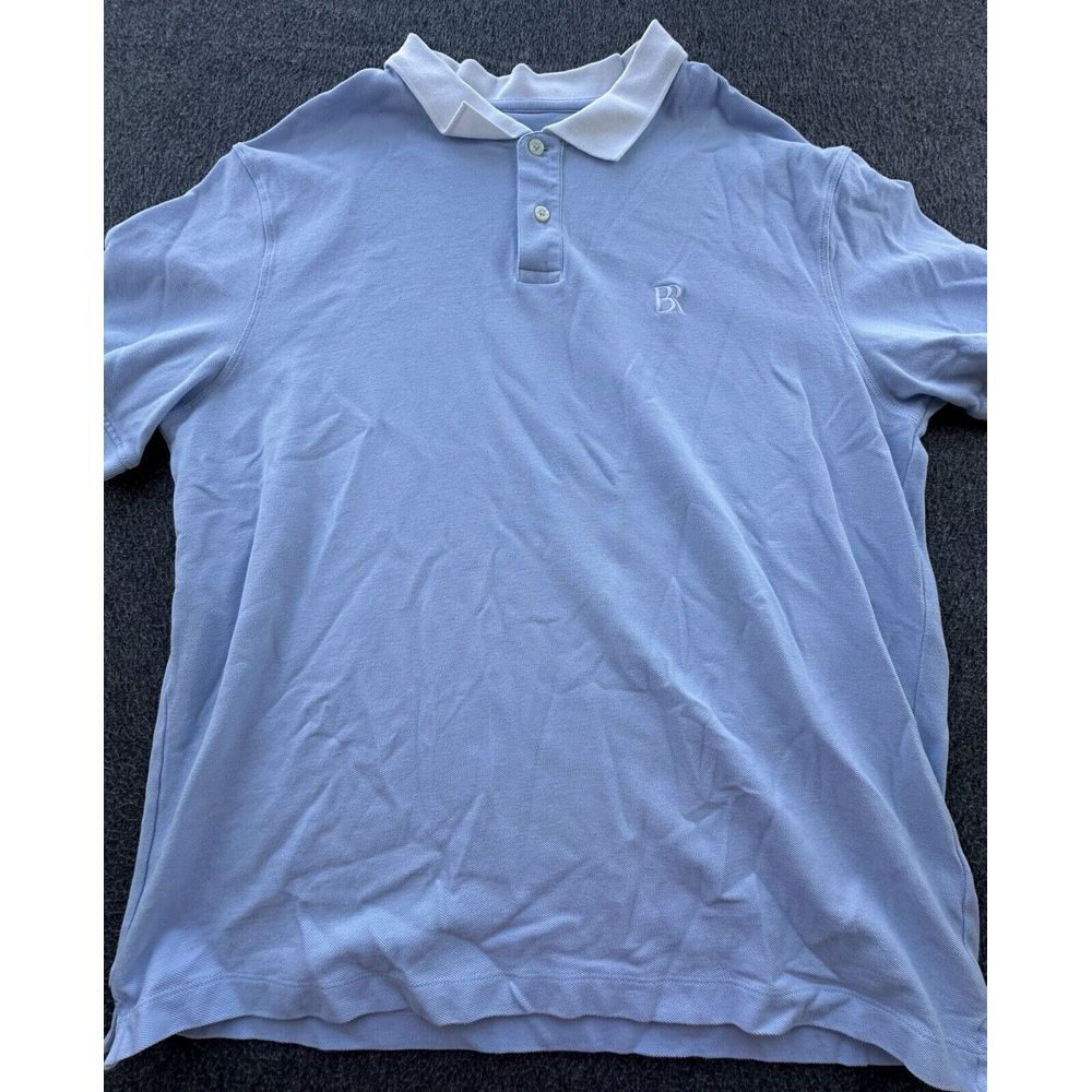 Banana Republic Shirt Men Large Blue Polo Short Sleeve Logo Pullover Golf Casual